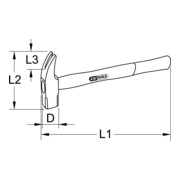 Outils KS BRONZEplus marteau à griffes avec manche en hickory-3