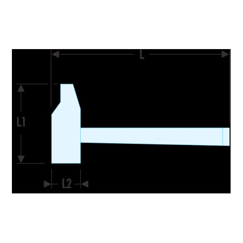 Facom Martello da montatore, manico in grafite, forma francese,  uperficie di battuta circa 30x30mm