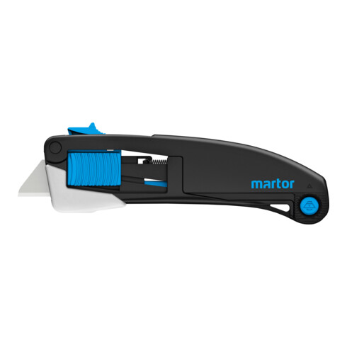 Martor Secupro Maxisafe, avec glissière tridirectionnelle, capuchon métal et lame trapézoïdale, n° 60099