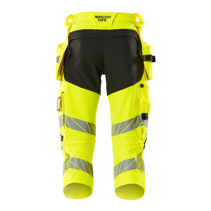 Mascot Dreiviertel-Hose C45 Hängetaschen Stretch hi-vis gelb/schwarz