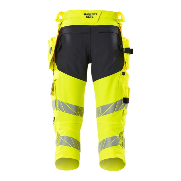 Mascot Dreiviertel-Hose C48 Hängetaschen Stretch hi-vis gelb/schwarzblau