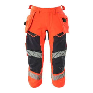 Mascot Dreiviertel-Hose C56 Hi-vis rot/schwarzblau Stretch Hängetaschen