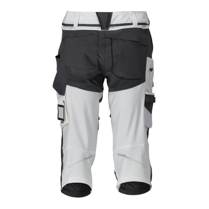 Mascot Dreiviertel-Hose C58 weiss/Anthrazitgrau Knietaschen Stretch