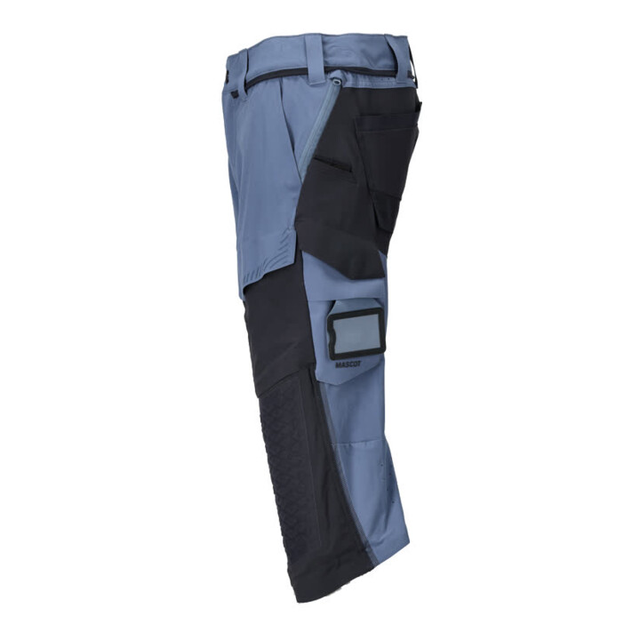 Mascot Dreiviertel-Hose C60 Knietaschen Stretch steinblau/schwarzblau