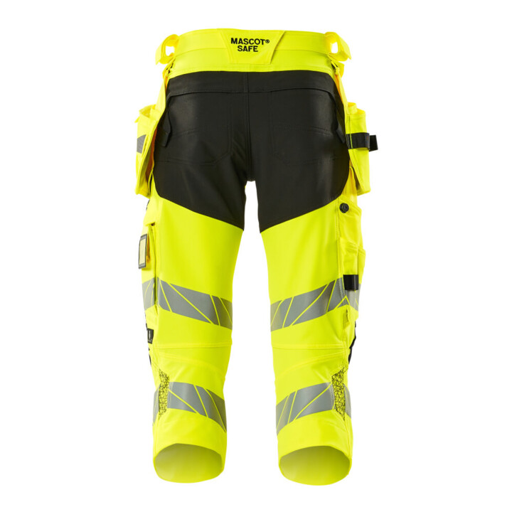 Mascot Dreiviertel-Hose C66 hi-vis gelb/schwarz Stretch Hängetaschen