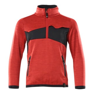 Mascot Fleecepullover kurzer Zipper Kinder Größe 116 verkehrsrot schwarz