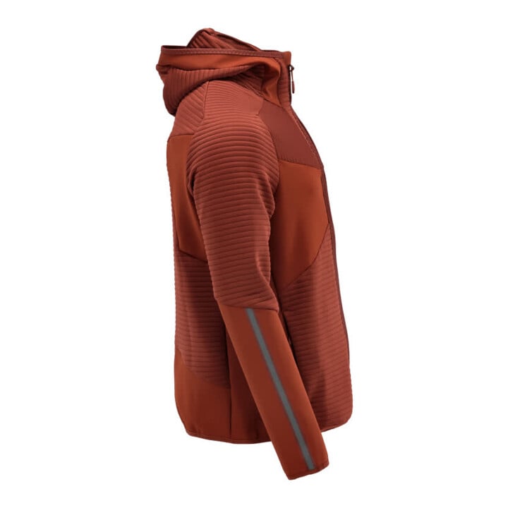 Mascot Fleecepullover Microfleecejacke Kapuze Reißverschluss L Herbstrot