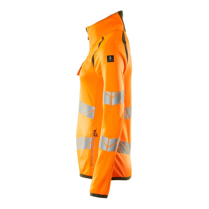 Mascot Fleecepullover Microfleecejacke Multisafe Damen XS hi-vis orange/moosgrün