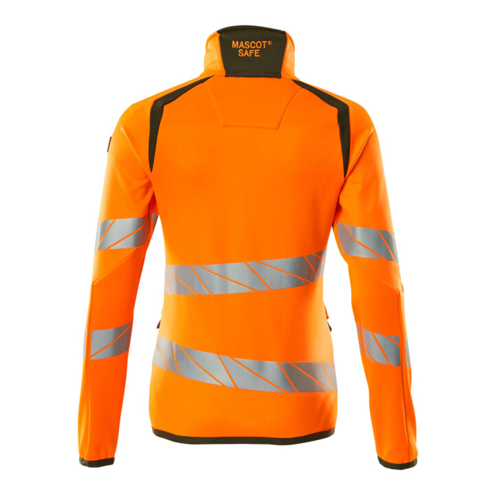 Mascot Fleecepullover Microfleecejacke Multisafe Damen XS hi-vis orange/moosgrün