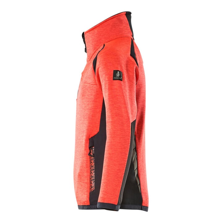 Mascot Fleecepullover Reißverschluss Jacke Kinder Größe 128 Hi-vis rot/schwarzblau