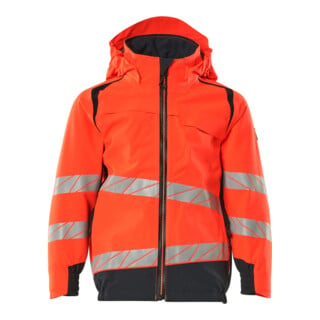 Mascot Hard Shell Jacke Kinder Größe 152 Hi-vis rot/schwarzblau geringes Gewicht