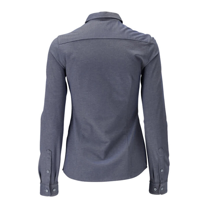 Mascot Hemd Damenbluse moderne Damenpassform Stretch blau-meliert Gr. 38