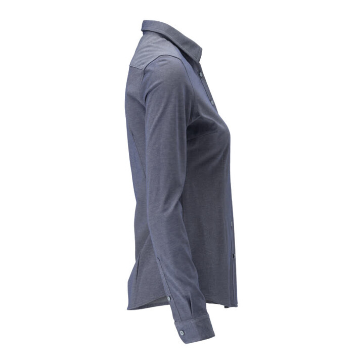 Mascot Hemd Damenbluse moderne Damenpassform Stretch blau-meliert Gr. 38