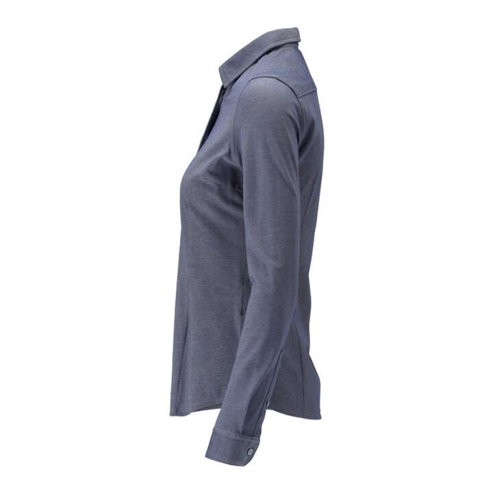 Mascot Hemd Damenbluse moderne Damenpassform Stretch blau-meliert Gr. 40