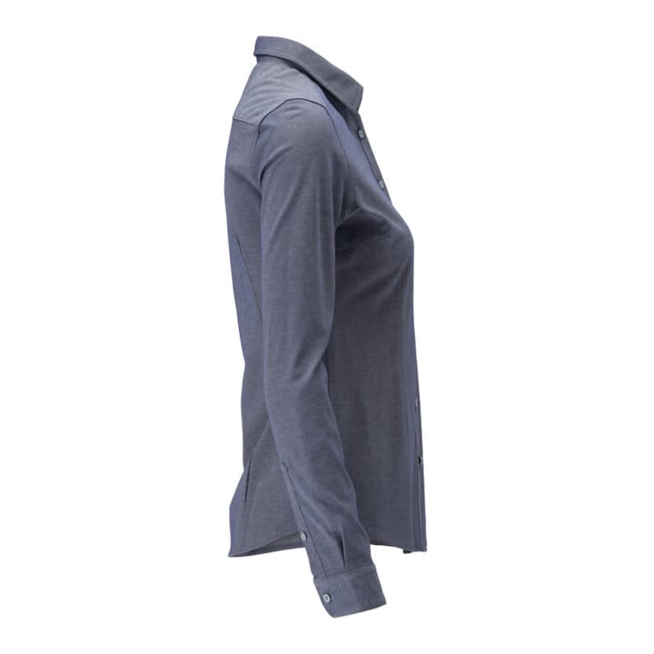 Mascot Hemd Damenbluse moderne Damenpassform Stretch blau-meliert Größe 34