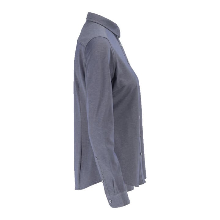 Mascot Hemd Stretch Damenbluse klassische Damenpassform blau-meliert Größe 34