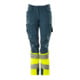 Mascot Hose Damen DIAMOND Knietaschen Stretch dunkelpetroleum/hi-vis gelb
