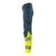Mascot Hose Damen DIAMOND Knietaschen Stretch dunkelpetroleum/hi-vis gelb