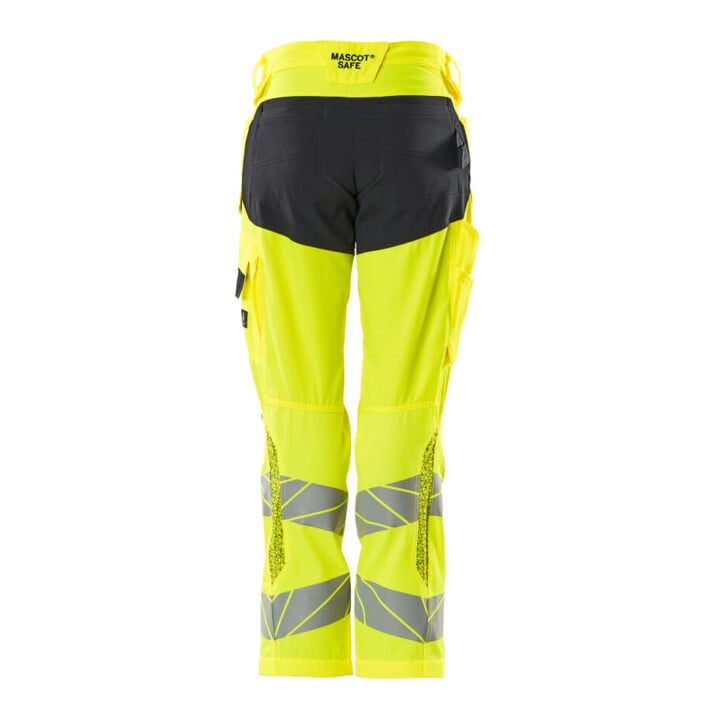 Mascot Hose Damen DIAMOND Knietaschen Stretch hi-vis gelb/schwarzblau Größe 76C34