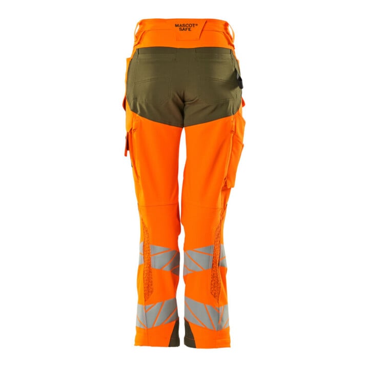 Mascot Hose Damen DIAMOND Knietaschen Stretch hi-vis orange/moosgrün