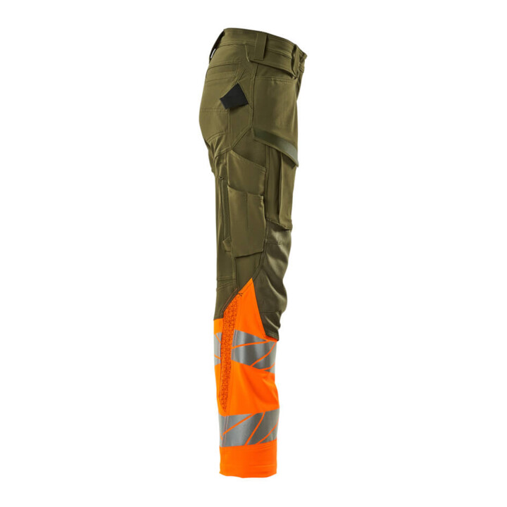 Mascot Hose Damen DIAMOND Knietaschen Stretch moosgrün/orange Größe 76C42