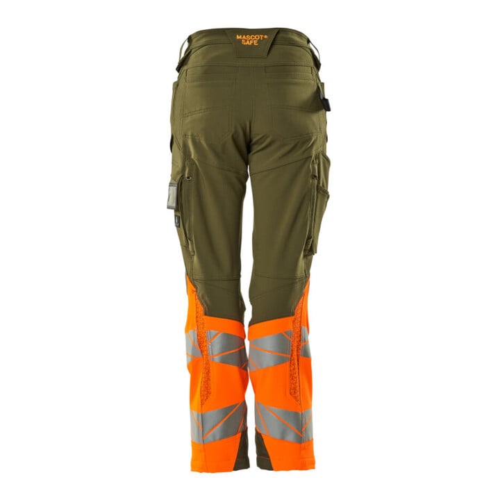 Mascot Hose Damen DIAMOND Knietaschen Stretch moosgrün/orange Größe 76C56