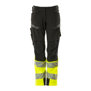 Mascot Hose Damen DIAMOND Knietaschen Stretch schwarz/hi-vis gelb