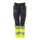 Mascot Hose Damen DIAMOND Knietaschen Stretch schwarzblau/hi-vis gelb