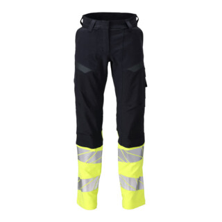 Mascot Hose Damen DIAMOND Knietaschen Stretch schwarzblau/hi-vis gelb Größe 76C34