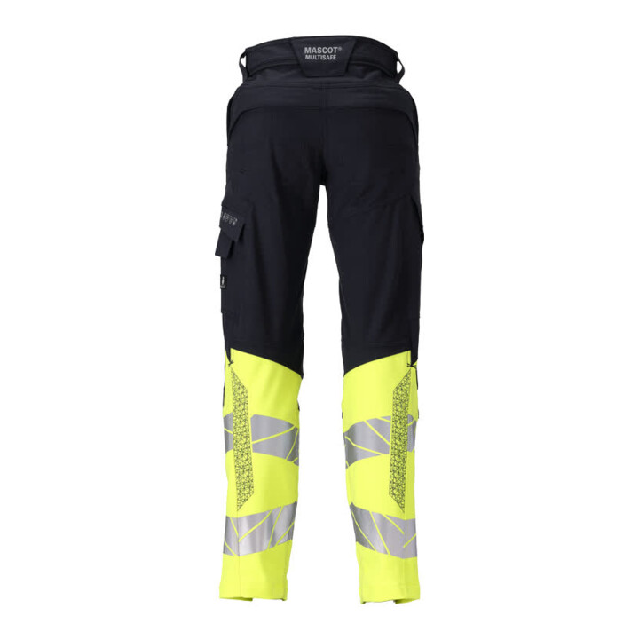 Mascot Hose Damen DIAMOND Knietaschen Stretch schwarzblau/hi-vis gelb Größe 76C56