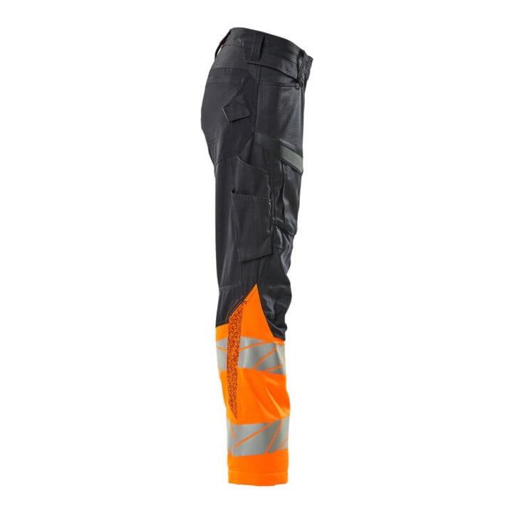 Mascot Hose Damen DIAMOND Knietaschen Stretch schwarzblau/hi-vis orange