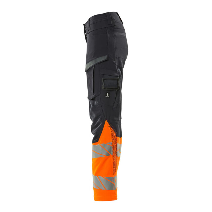 Mascot Hose Damen DIAMOND Knietaschen Stretch schwarzblau/hi-vis orange