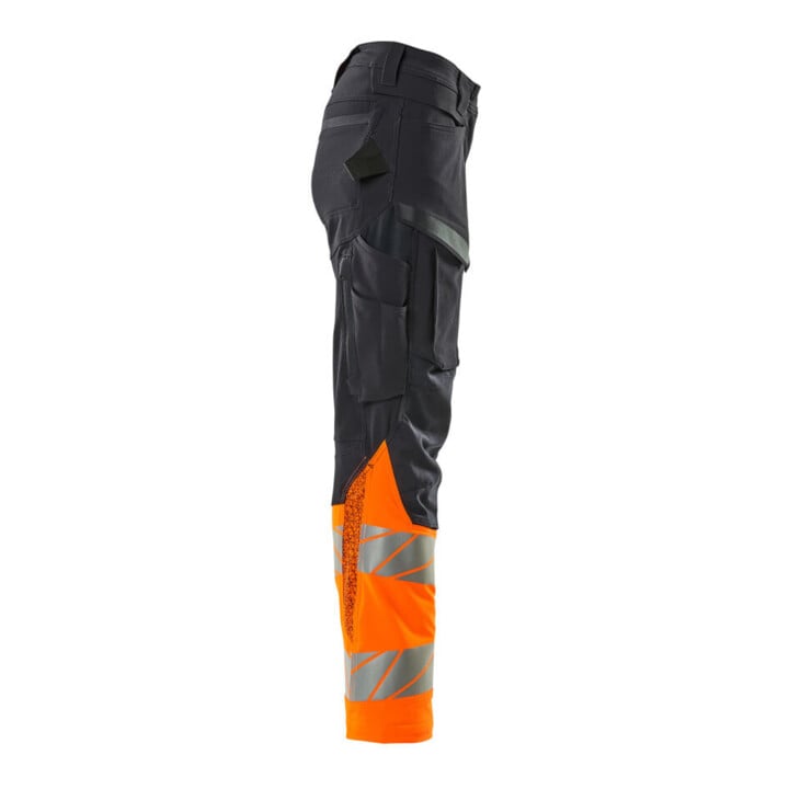 Mascot Hose Damen DIAMOND Knietaschen Stretch schwarzblau/hi-vis orange