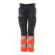 Mascot Hose Damen DIAMOND Knietaschen Stretch schwarzblau/hi-vis rot
