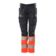 Mascot Hose Damen DIAMOND Knietaschen Stretch schwarzblau/hi-vis rot