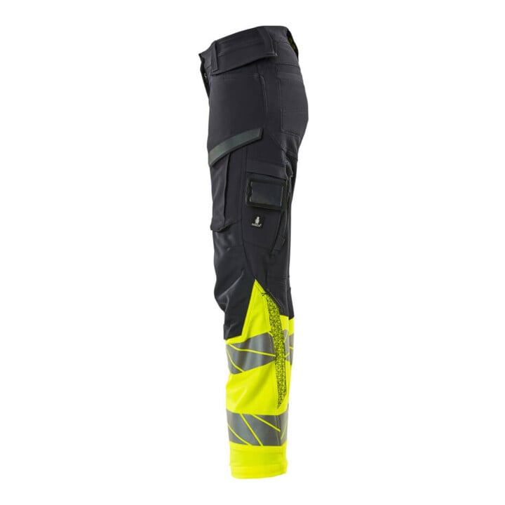 Mascot Hose DIAMOND Damen Knietaschen Stretch 76C34 schwarzblau/hi-vis gelb