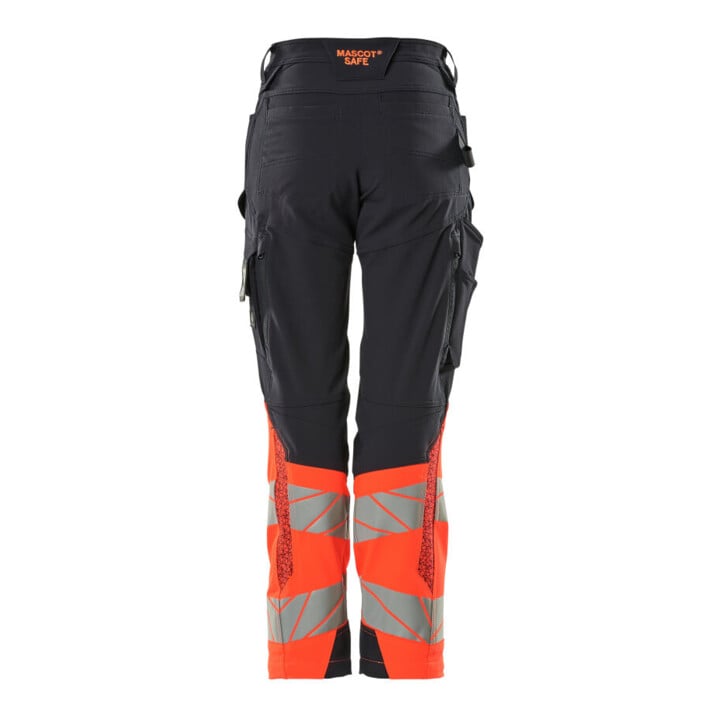 Mascot Hose DIAMOND Damen Knietaschen Stretch 76C38 schwarzblau/hi-vis rot