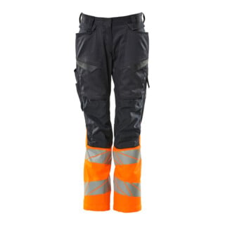 Mascot Hose DIAMOND Damen Knietaschen Stretch 82C38 schwarzblau/hi-vis orange