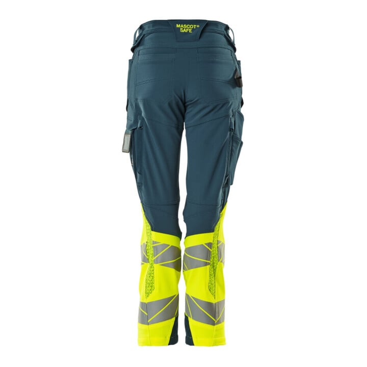 Mascot Hose DIAMOND Damen Knietaschen Stretch dunkelpetroleum/hi-vis gelb