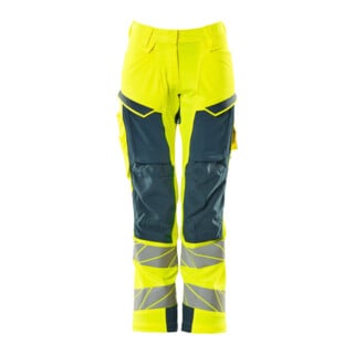 Mascot Hose DIAMOND Damen Knietaschen Stretch hi-vis gelb/dunkelpetroleum Größe 82C38