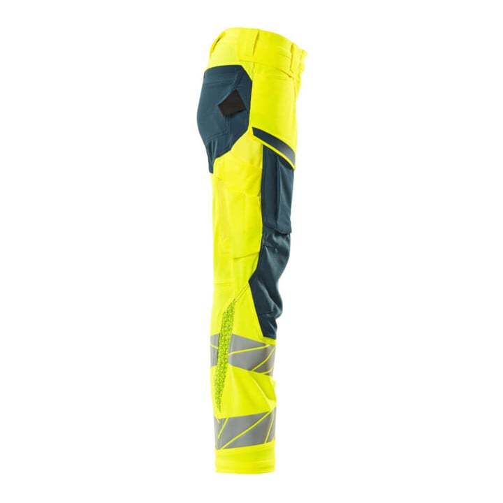 Mascot Hose DIAMOND Damen Knietaschen Stretch hi-vis gelb/dunkelpetroleum Größe 82C38