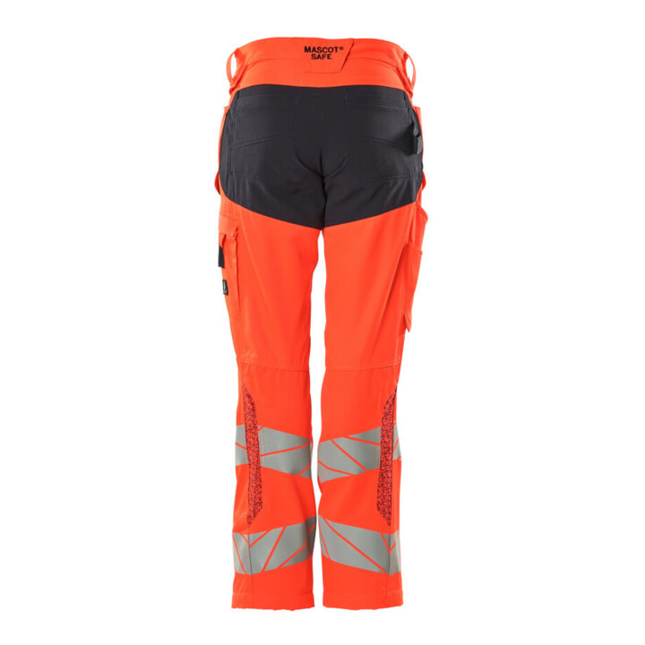 Mascot Hose DIAMOND Damen Knietaschen Stretch Hi-vis rot/schwarzblau Größe 82C34