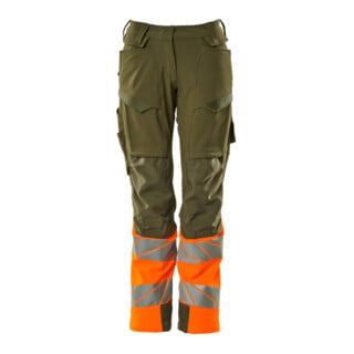 Mascot Hose DIAMOND Damen Knietaschen Stretch moosgrün/orange
