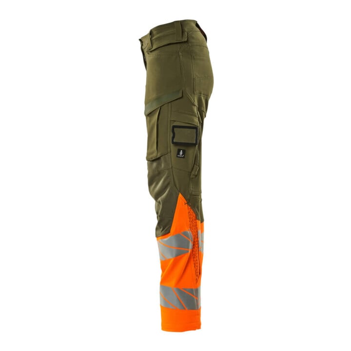 Mascot Hose DIAMOND Damen Knietaschen Stretch moosgrün/orange Größe 82C46