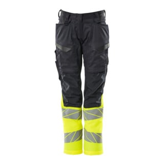 Mascot Hose DIAMOND Damen Knietaschen Stretch schwarzblau/hi-vis gelb