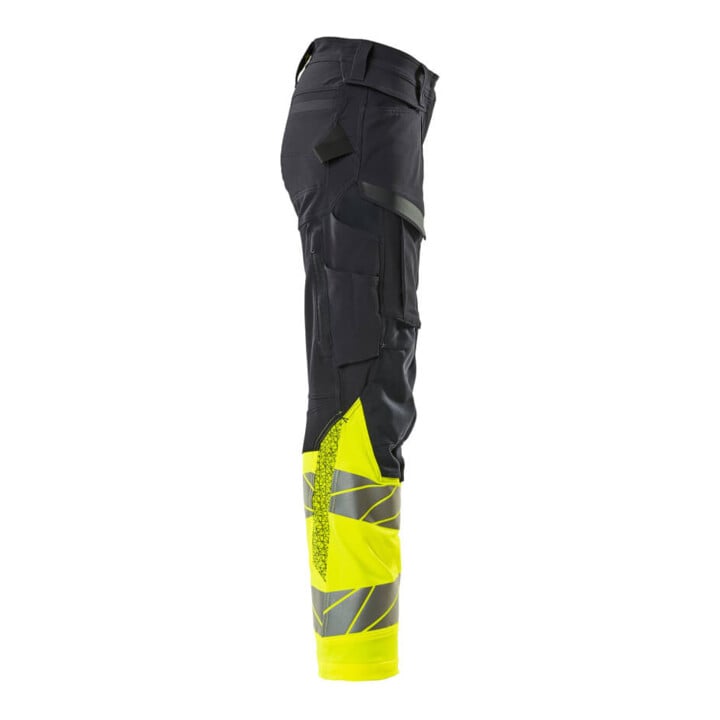 Mascot Hose DIAMOND Damen Knietaschen Stretch schwarzblau/hi-vis gelb