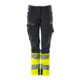 Mascot Hose DIAMOND Damen Knietaschen Stretch schwarzblau/hi-vis gelb