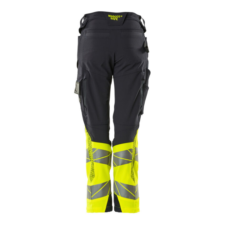 Mascot Hose DIAMOND Damen Knietaschen Stretch schwarzblau/hi-vis gelb