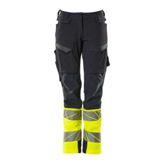 Mascot Hose DIAMOND Damen Knietaschen Stretch schwarzblau/hi-vis gelb