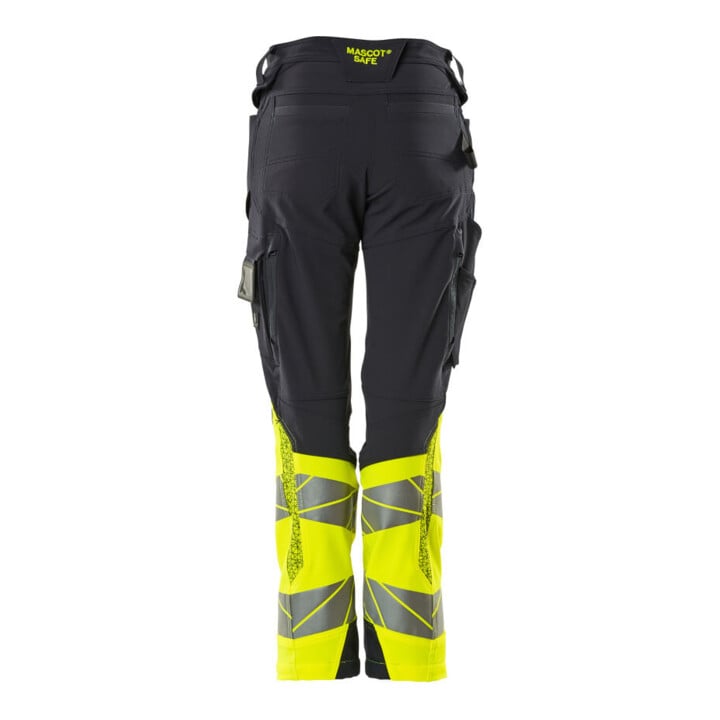 Mascot Hose DIAMOND Damen Knietaschen Stretch schwarzblau/hi-vis gelb